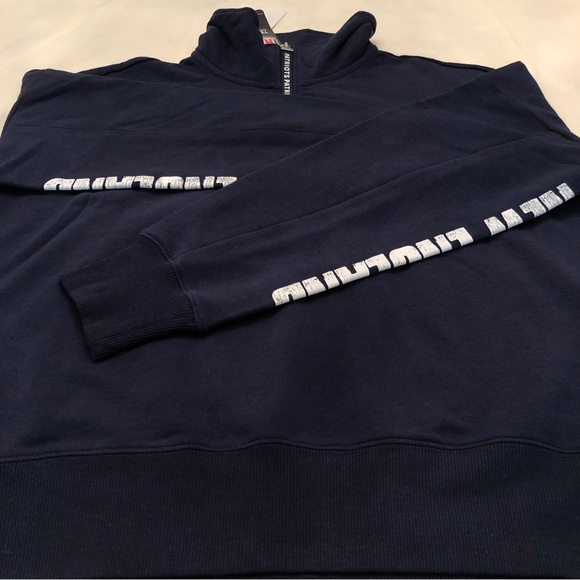 Navy NFL Team Apparel New England Patriots Half-Zip Pullover Sweatshirt, M/M - Picture 7 of 12